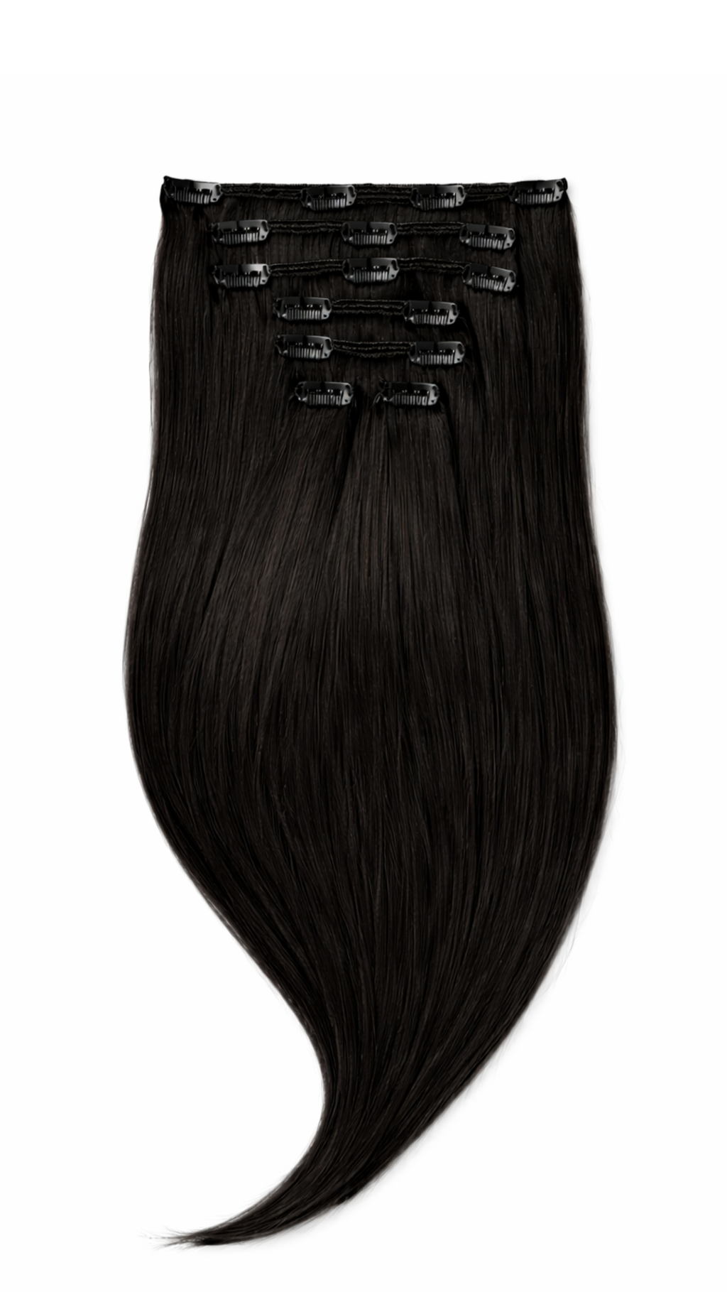 Silky Straight Clip-ins Almost black