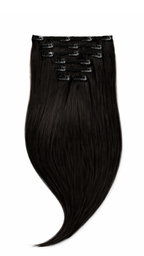 Silky Straight Clip-ins Almost black