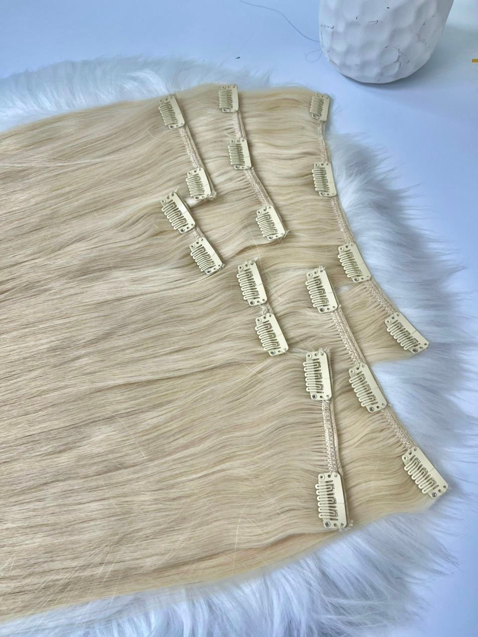 Silky Straight Blond Clip-ins